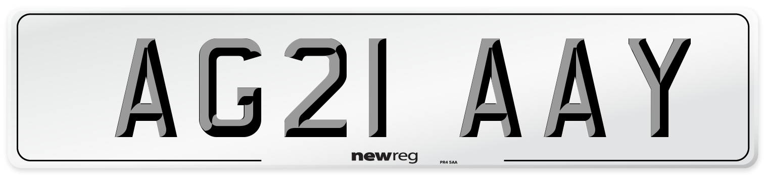 AG21 AAY Number Plate from New Reg